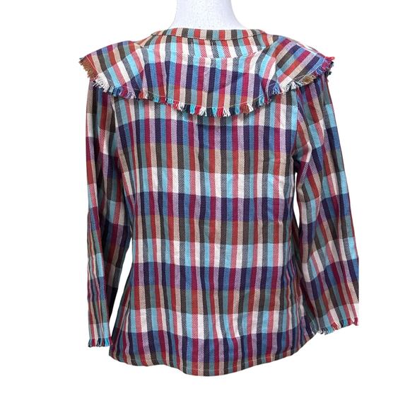 DRA LA blue/red plaid top, bohemian, transitional, southwest, rustic, cabincore - Picture 3 of 6